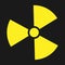 Icon of radioactivity. Radioactive material, danger or risk. Simple flat design