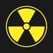 Icon of radioactivity. Radioactive material, danger or risk. Simple flat design