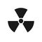 Icon of radioactivity. Radioactive material, danger or risk. Simple flat design