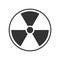 Icon of radioactivity. Radioactive material, danger or risk. Simple flat design