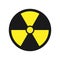 Icon of radioactivity. Radioactive material, danger or risk. Simple flat design