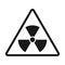 Icon of radioactivity. Radioactive material, danger or risk. Simple flat design. Empty polygon