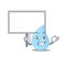 An icon of raindrop mascot design style bring a board