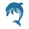 Icon realistic dolphin, water park, entertainment, flat design