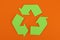 Icon of recycling made of green paper, the concept of protection, preservation of the environment