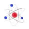 Icon red and blue atom.