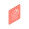 Icon of red fingerprint for biometric authorization