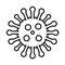 Icon representative of disease. Microbes, bacterium, virus, disease. Thin line illustration for concepts of healthcare, corona