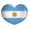 Icon representing a heart with the flag of Argentina