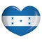 Icon representing Honduras heart button flag. Ideal for catalogs of institutional