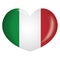 Icon representing Italy heart button flag