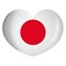 Icon representing Japan heart button flag. Ideal for catalogs of institutional