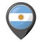 Icon representing location pin with the flag of Argentina