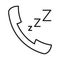 Icon ringing z-z-z handset black contour on white background of illustration