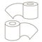 Icon roll of toilet paper, monochrome design elements