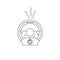 Icon round humidifier with outgoing steam humidify in outline style