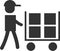 The icon of a running courier with a parcel.