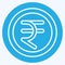 Icon Rupee. related to India symbol. blue eyes style. simple design editable. simple illustration