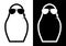 Icon, Russian matryoshka, nesting doll in the image of a special services agent with black glasses and an intercom. Surveillance