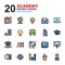 Icon Set of Academy. Line color icons vector. You can use for web, app and more. Editable Stroke and pixel perfect