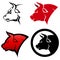 Icon set of bull heads