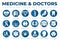 Icon Set of Cardiology, Neurology, Gynecology, Orthopedy, Gastroenterology, Stomatology,Oncology, Dermatology, Urology, Internists