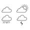 Icon set cloud weather. Clear sky. Rainbow graphic. Sun icon set. Vector illustration. stock image.
