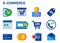 icon set collection of e-commerce smartphone mobile shopping cart credit card local discount wish list