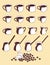 Icon set cups of coffee, milk jug, pots. Vector illustration.