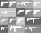 Icon set of different weapons