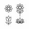 Icon set of flower. Editable vector pictograms isolated on a white background design simple