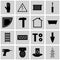 Icon set gray, square, / Icons refit/ Vector icon refit