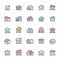 Icon set - Home icon full color vector