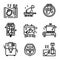 Icon set of modern cooking machine, Sous vide cooking, air fryer , pressure cooker. Modern technology equipment in kitchen