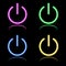 Icon set of neon buttons