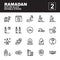 Icon set Ramadan made with flat color technique