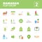 Icon set Ramadan made with flat color technique