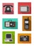 Icon set of retro electronics devices