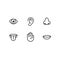 Icon set of six human senses