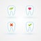 Icon set: Teeth molar. Dental concepts. Vector illustration, flat design