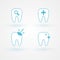 Icon set: Teeth molar. Dental concepts. Vector illustration, flat design