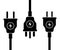 Icon Set of UK, USA, European electric plugs