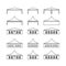 Icon set of various types event tent. Folding tent, canvas roof, wedding tent, canopy. Vector illustration.