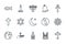 Icon set of world religious world symbols vector design