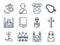 Icon set of world religious world symbols vector design