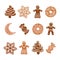 Icon set - Xmas gingerbread cookies