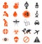 Icon set of Zika virus Infection