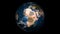 Icon sign logo Bitcoin revealing turning The Earth globe
