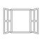 Icon sign open window vector outline open window frame