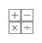 icon signs of addition subtraction multiplication.